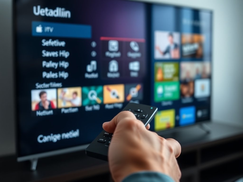 Utilisation facile de l'interface d'un abonnement IPTV 12 mois avec une télécommande.